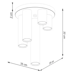 Plafondlamp Lagos 5-Lichts Wit - Giga Meubel