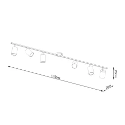Plafondlamp Lemmi 6-Lichts Zwart - Giga Meubel