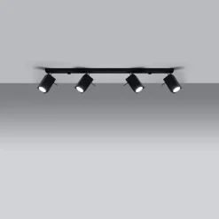 Plafondlamp Merida 4-Lichts Zwart - Giga Meubel