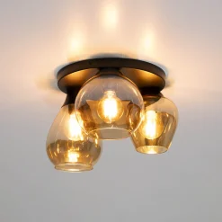 Plafondlamp Mix 3-lichts Amber Glas - Giga Meubel