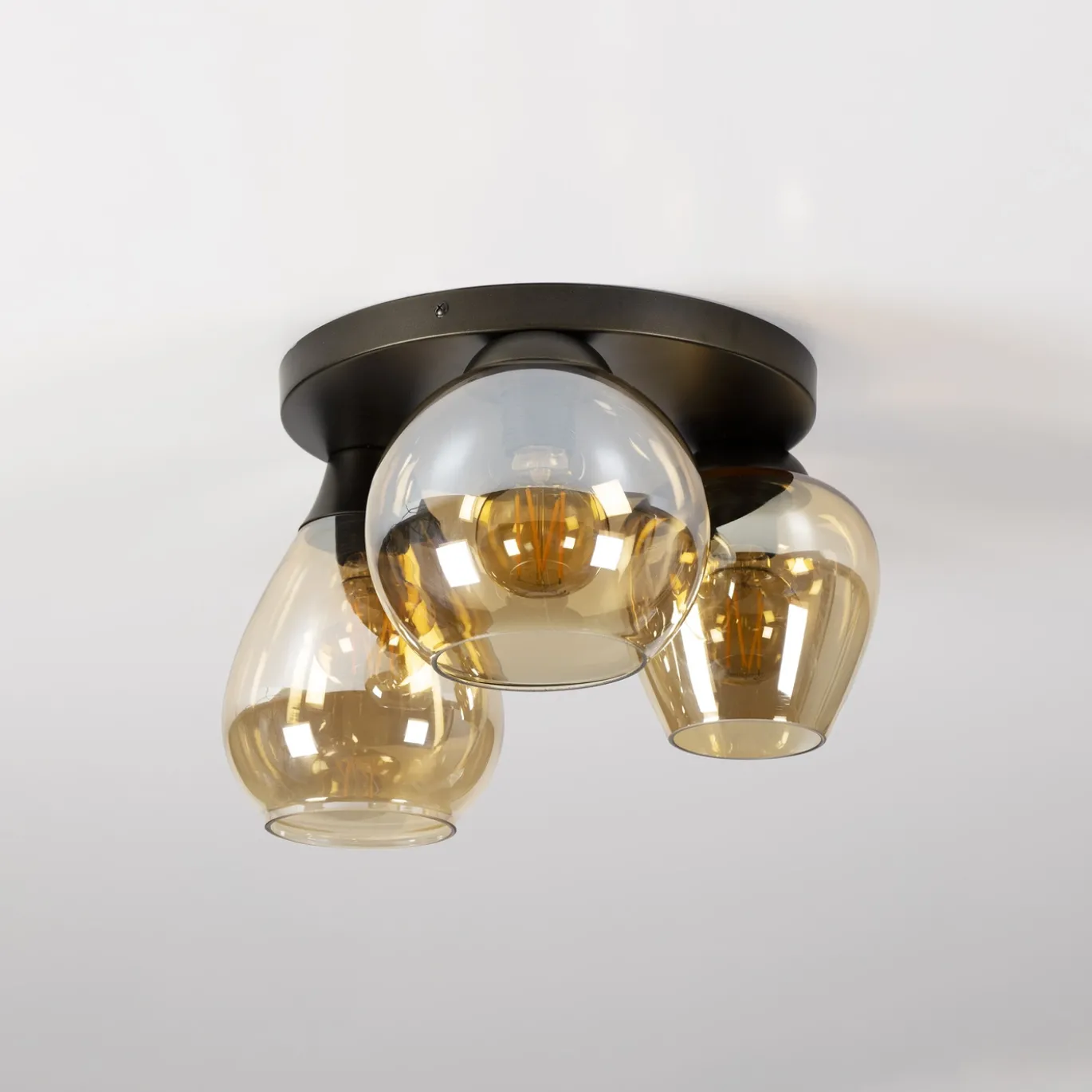 Plafondlamp Mix 3-lichts Amber Glas - Giga Meubel