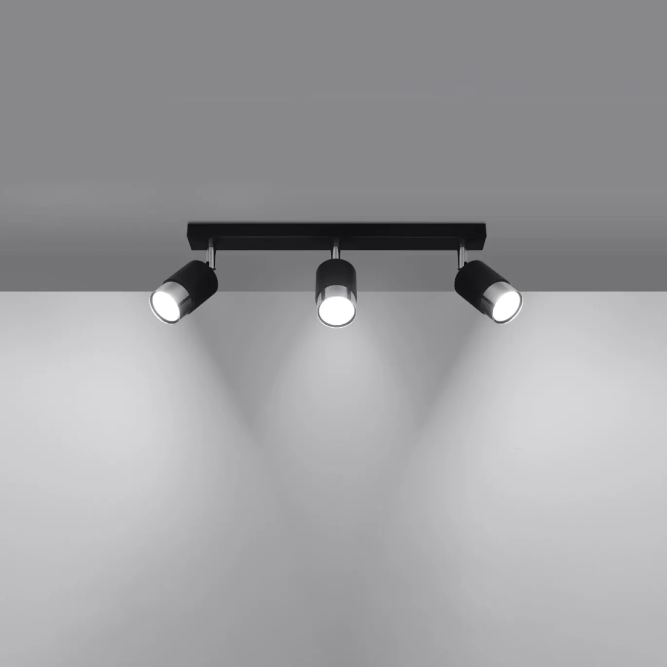 Plafondlamp Nero 3-Lichts Zwart/Chrome - Giga Meubel