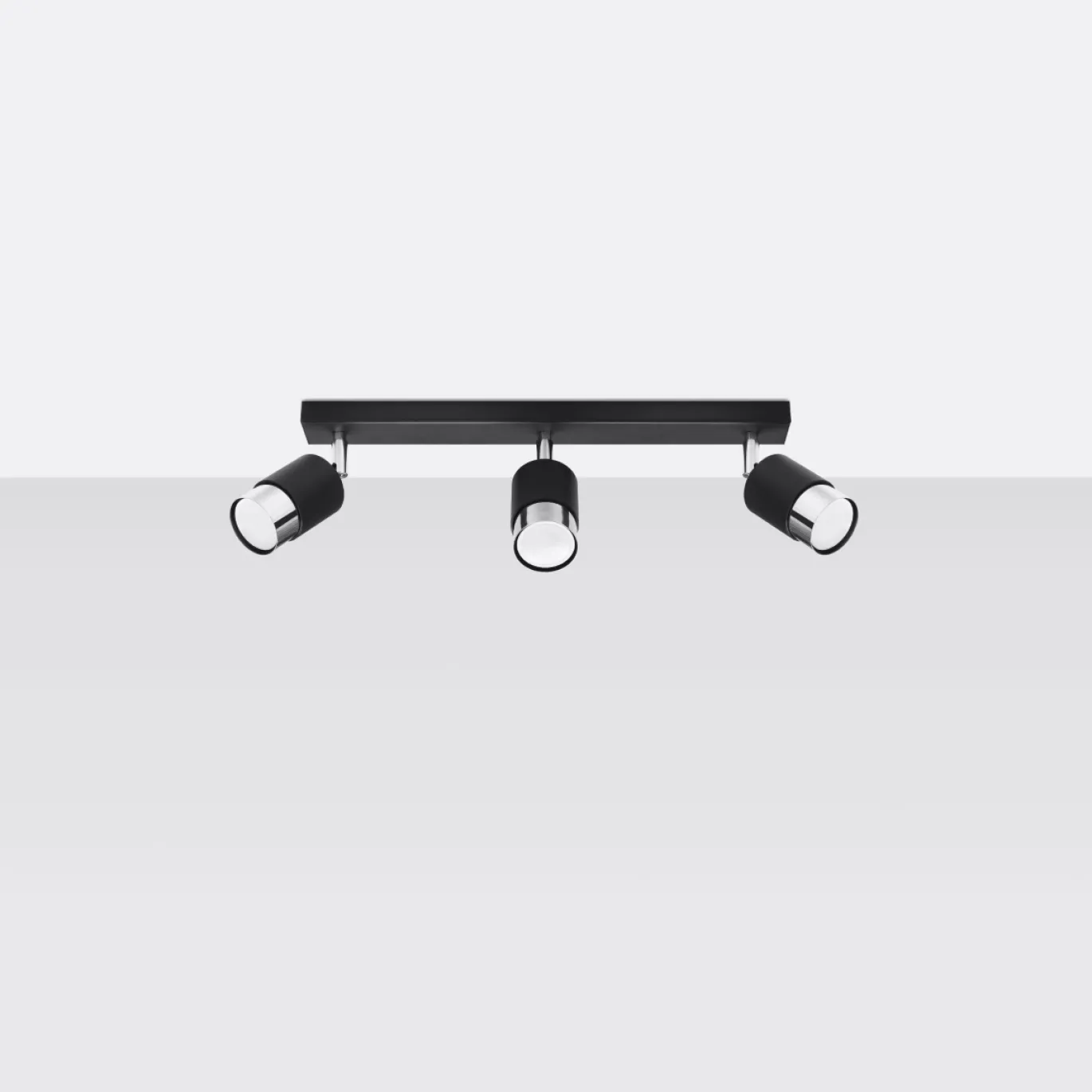 Plafondlamp Nero 3-Lichts Zwart/Chrome - Giga Meubel