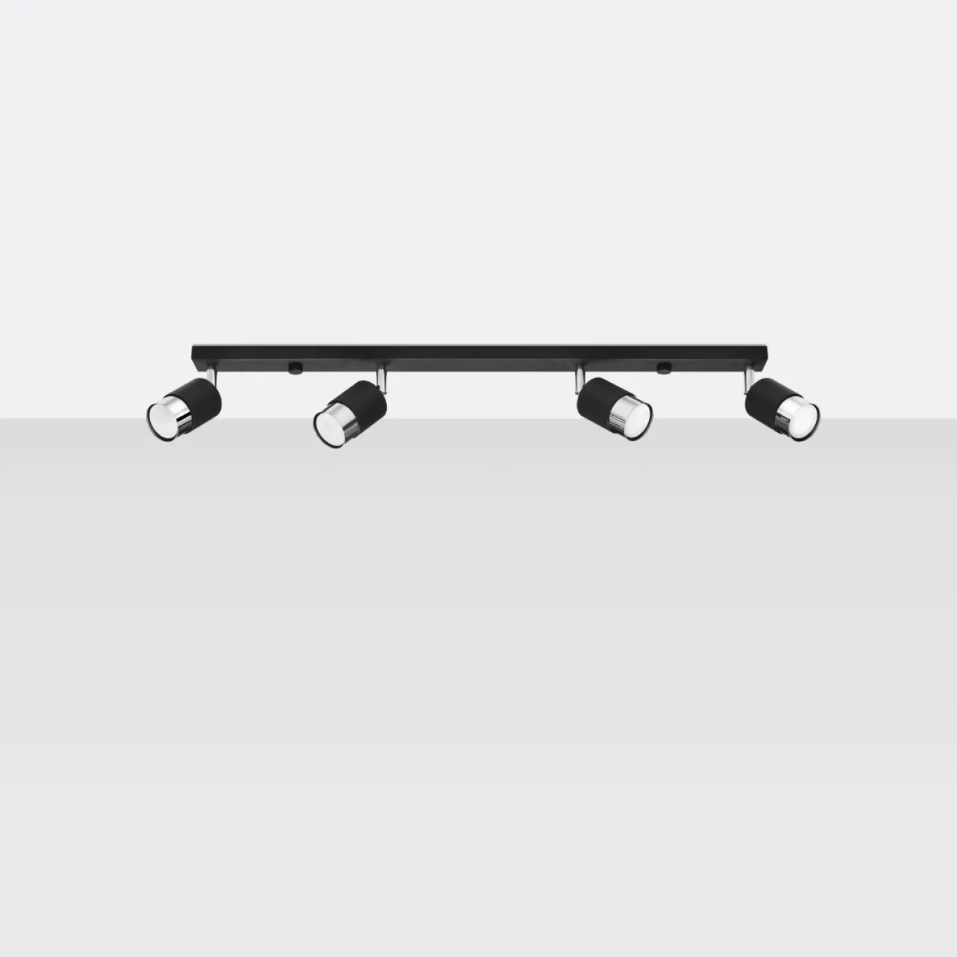 Plafondlamp Nero 4-Lichts Zwart/Chrome - Giga Meubel