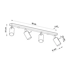 Plafondlamp Ring 4-Lichts Grijs - Giga Meubel