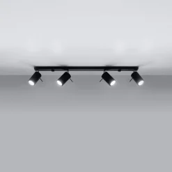Plafondlamp Ring 4-Lichts Zwart - Giga Meubel