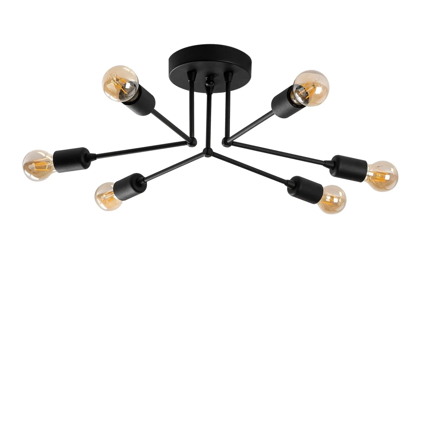 Plafondlamp Sparrow Zwart 6-Lichts
