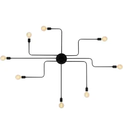 Plafondlamp Truva Zwart 8-Lichts