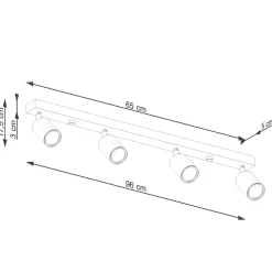 Plafondlamp Verdo 4-Lichts Wit - Giga Meubel