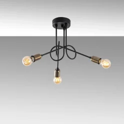 Plafondlamp Viraj Goud/Zwart 3-Lichts