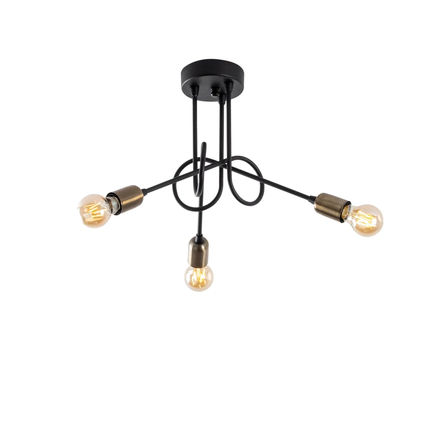 Plafondlamp Viraj Goud/Zwart 3-Lichts