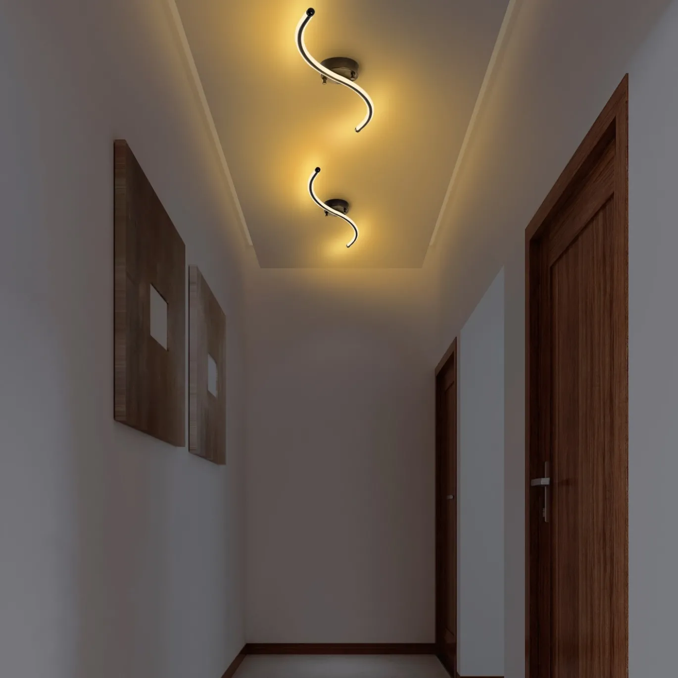Plafondlamp Yilan Zwart