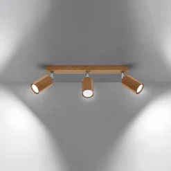 Plafondlamp Zeke 3-Lichts Eikenhout - Giga Meubel