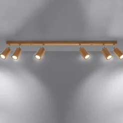 Plafondlamp Zeke 6-Lichts Eikenhout - Giga Meubel