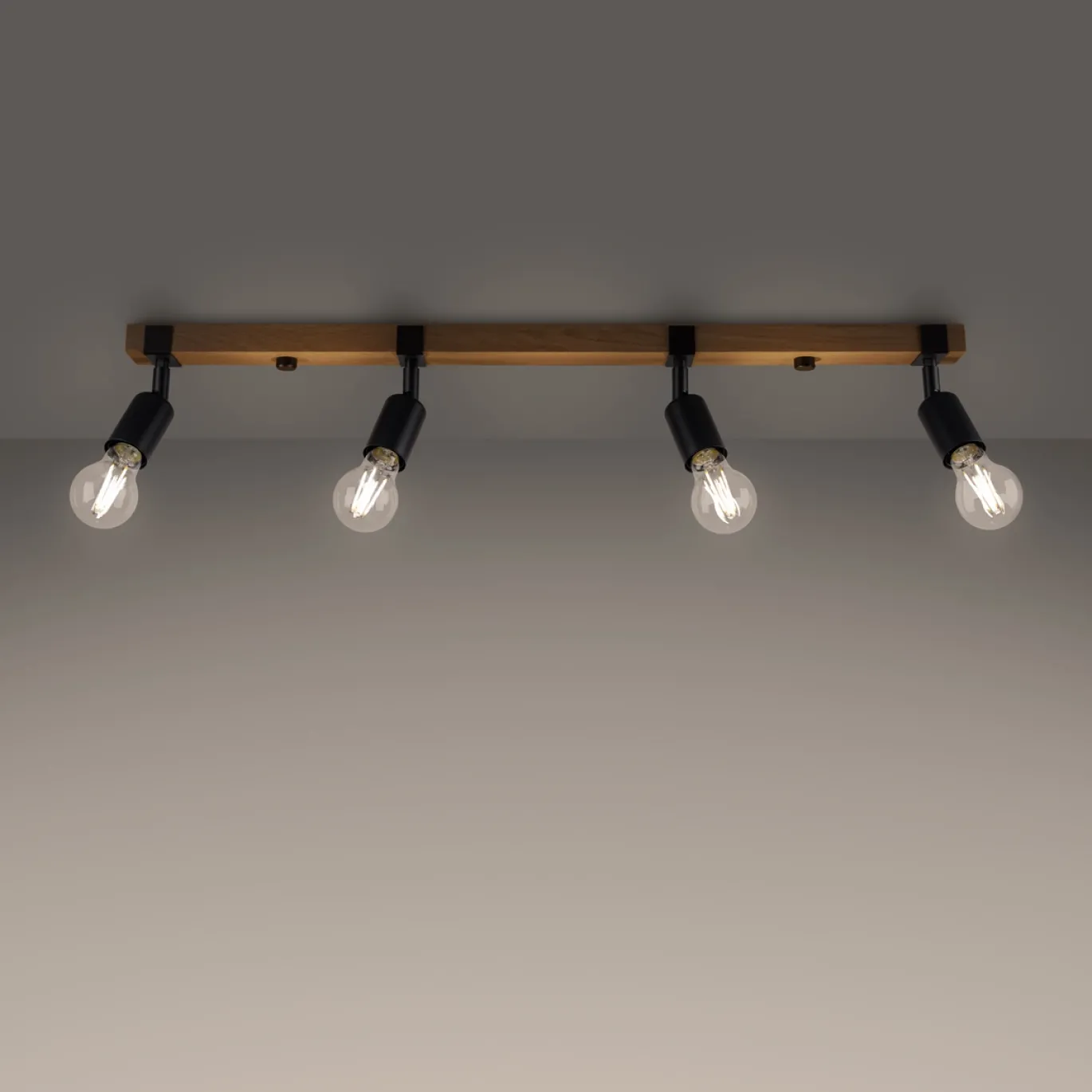 Plafondlamp Zuca 4-Lichts Zwart - Giga Meubel