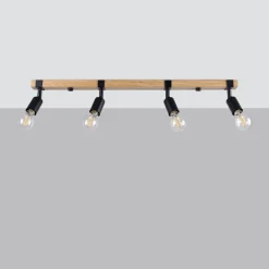 Plafondlamp Zuca 4-Lichts Zwart - Giga Meubel