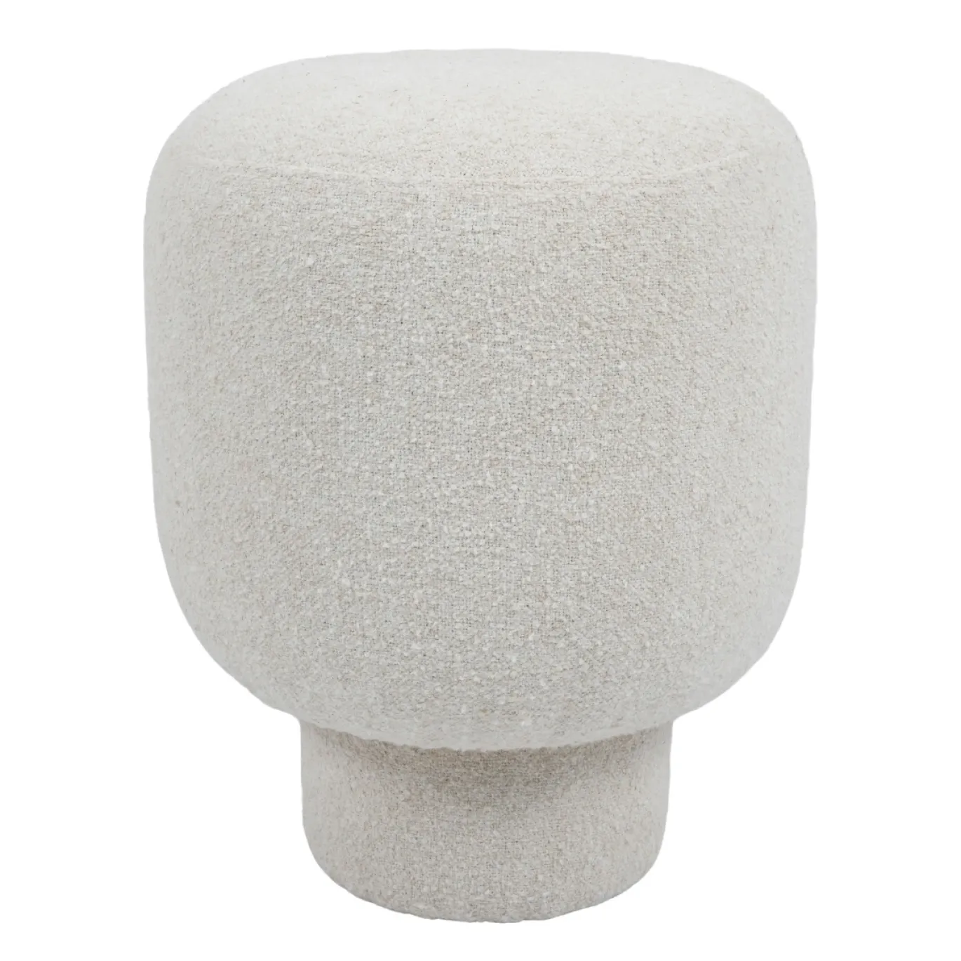 Poef Avia Beige Bouclé 45cm - Giga Meubel