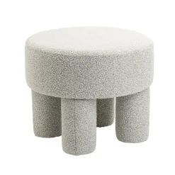 Poef Demi Bouclé Naturel - Giga Meubel