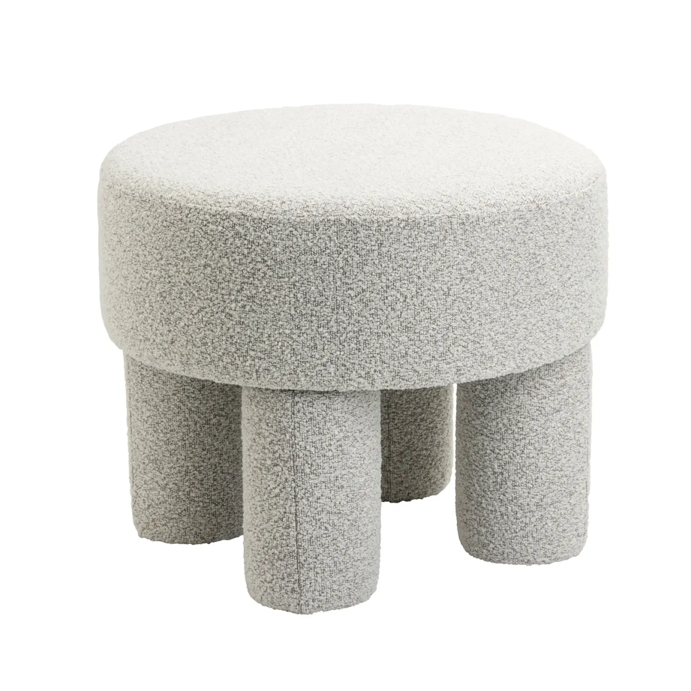 Poef Demi Bouclé Naturel - Giga Meubel