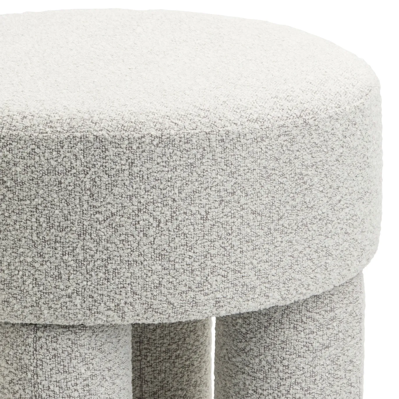 Poef Demi Bouclé Naturel - Giga Meubel