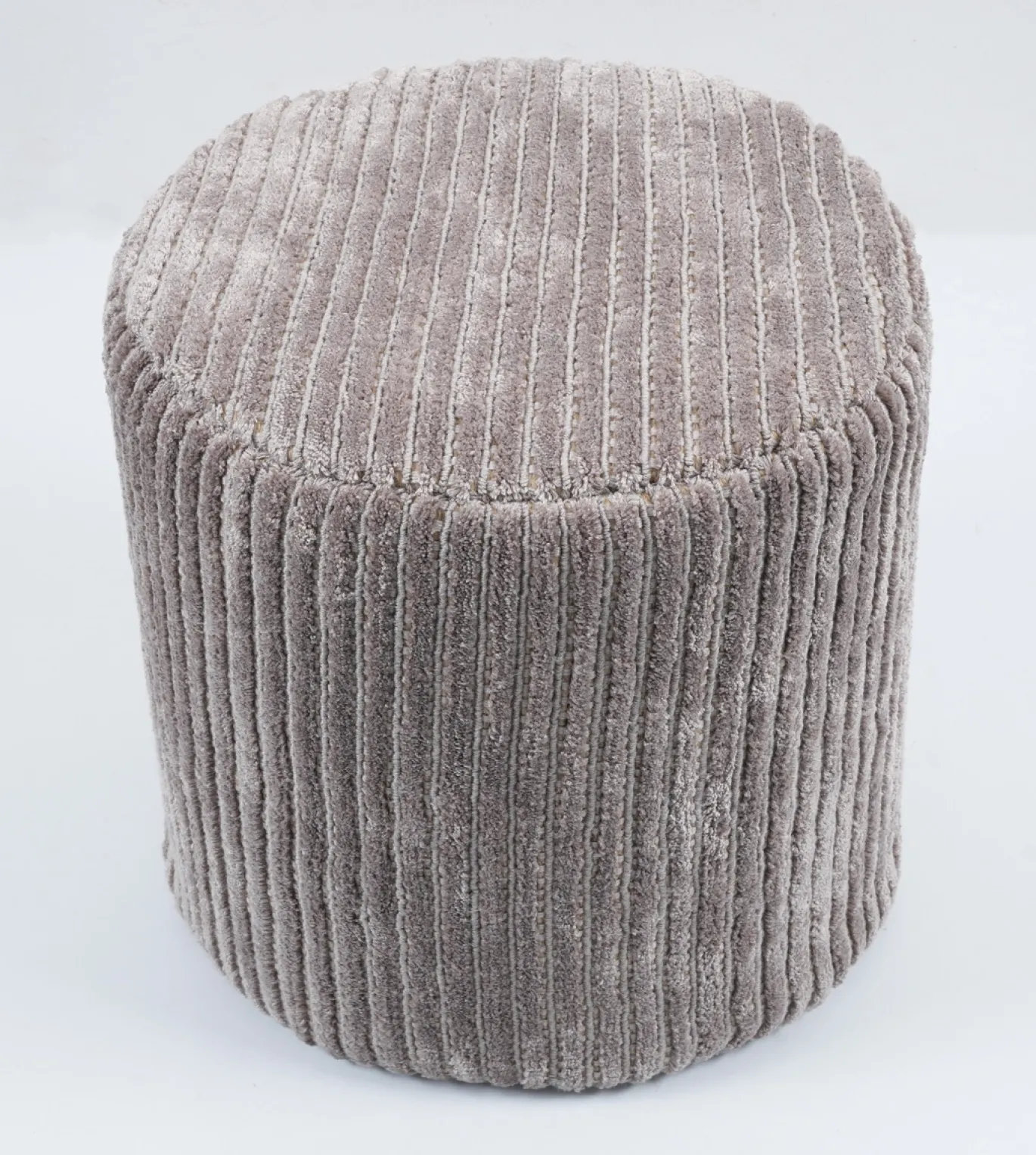 Poef Ribbed Beige - Giga Living