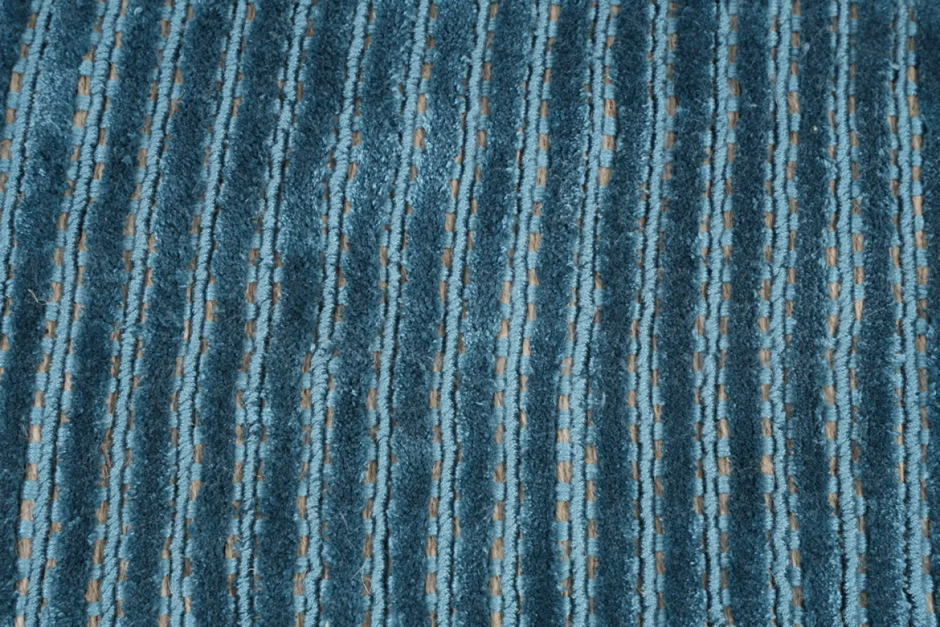 Poef Ribbed Blauw - Giga Living