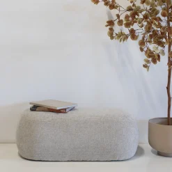 Poef Sarah Beige 100cm - Giga Meubel