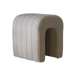 Poef Sera Bouclé Taupe - Giga Meubel