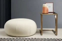 Poef Tina Bouclé Wit Ø55cm