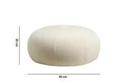 Poef Tina Bouclé Wit Ø55cm