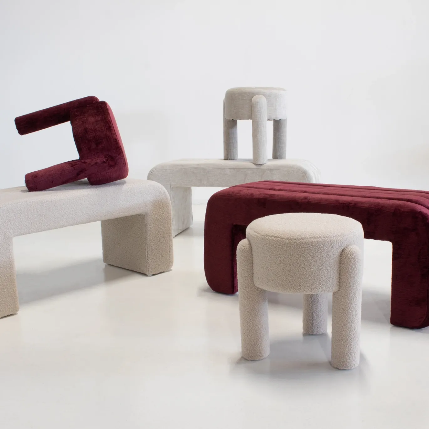 Poef Yara Beige - Giga Meubel