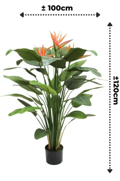PrettyPlants Kunstplant Strelitzia met Bloem 120cm