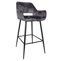 PTMD Barkruk Fallon Velvet Antraciet