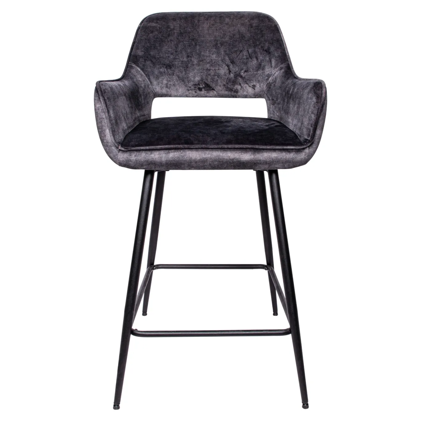 PTMD Barkruk Fal Low Velvet Antraciet