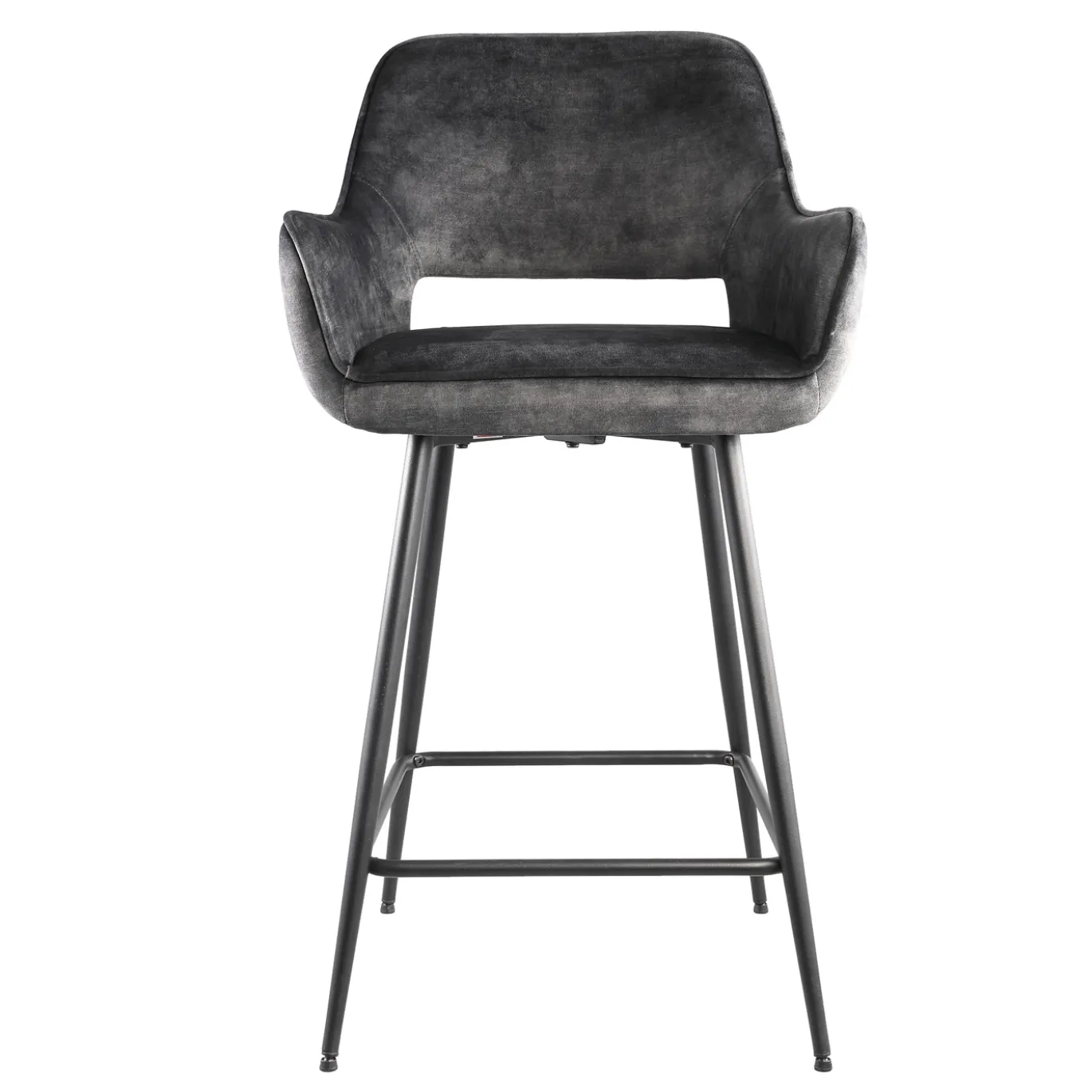 PTMD Barkruk Fal Low Velvet Antraciet