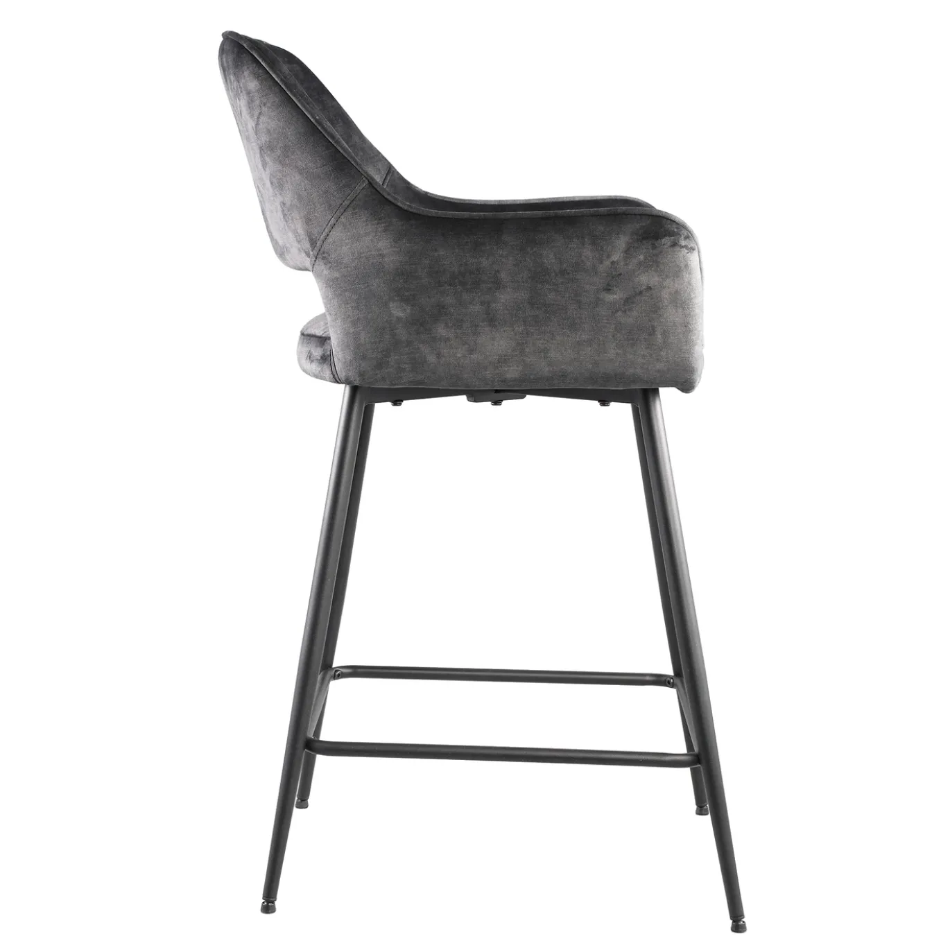 PTMD Barkruk Fal Low Velvet Antraciet