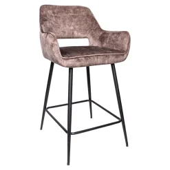 PTMD Barkruk Fal Low Velvet Bruin