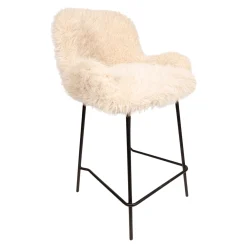 PTMD Barkruk Leander Fluffy Beige