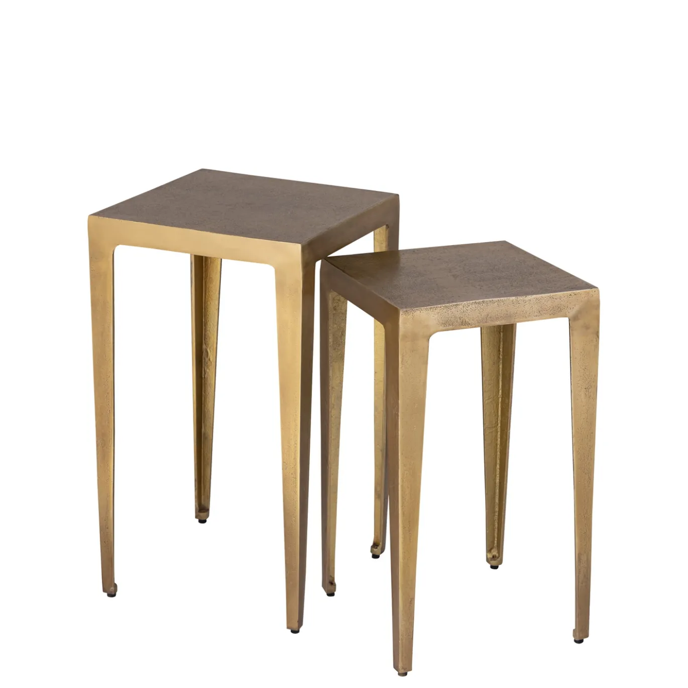 PTMD Bijzettafel Rivva Low Brass Vierkant Set van 2