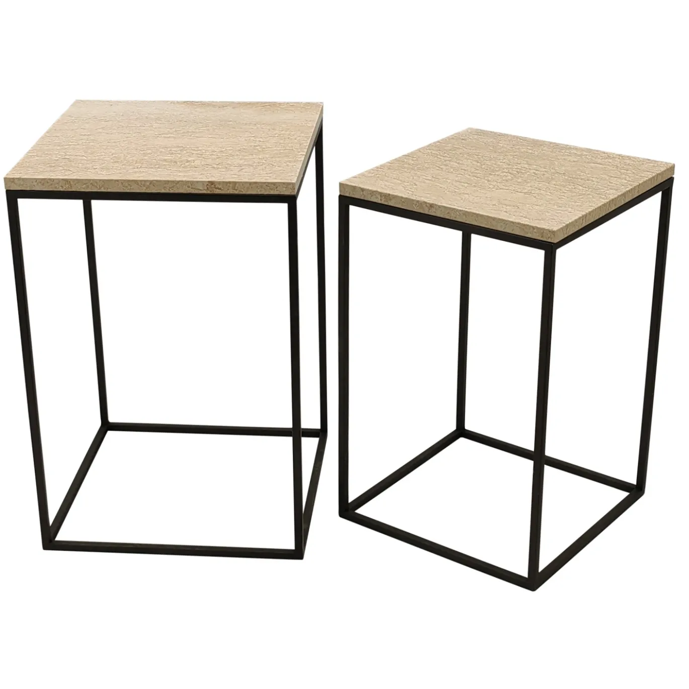 PTMD Bijzettafel Volos Marmer Beige Set van 2