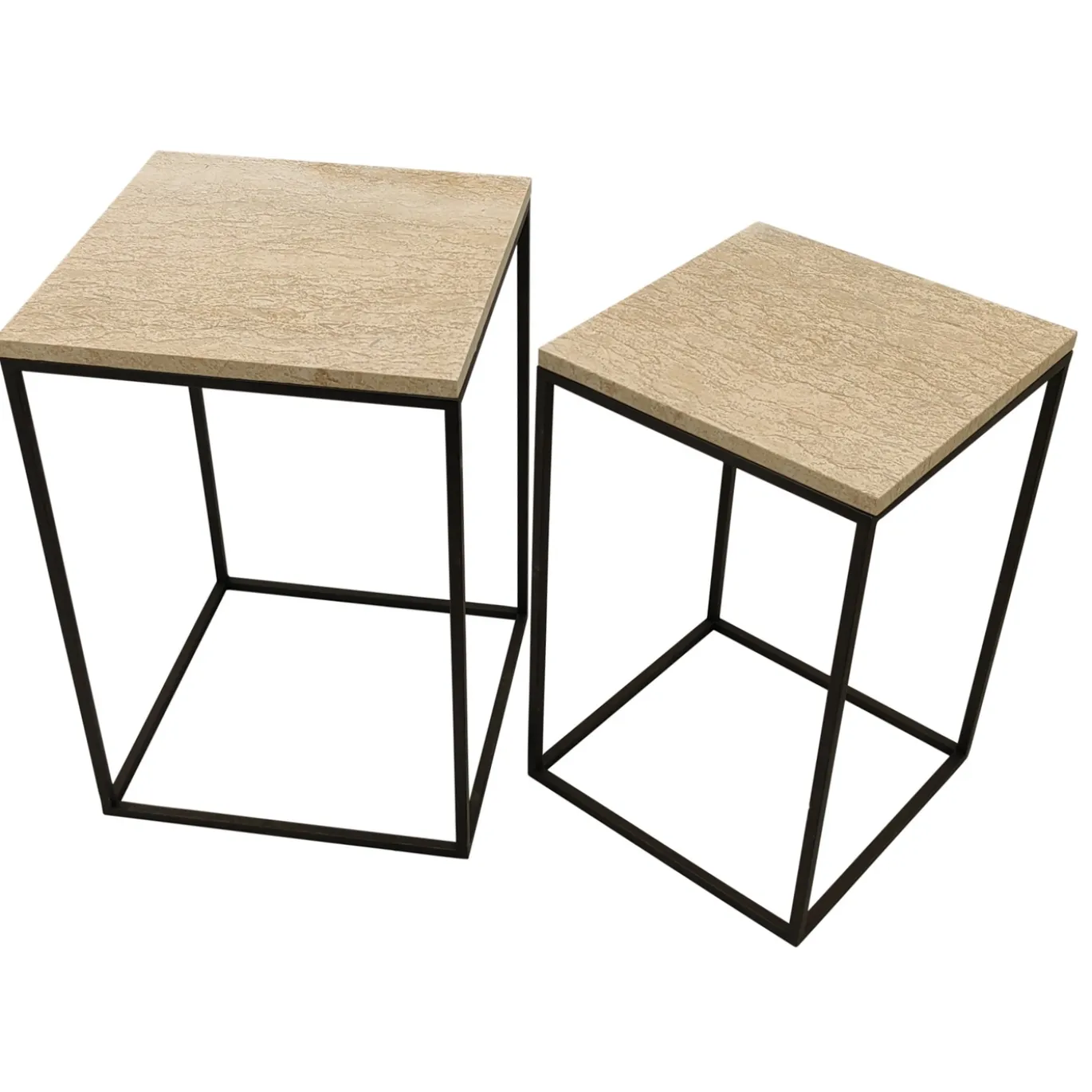 PTMD Bijzettafel Volos Marmer Beige Set van 2