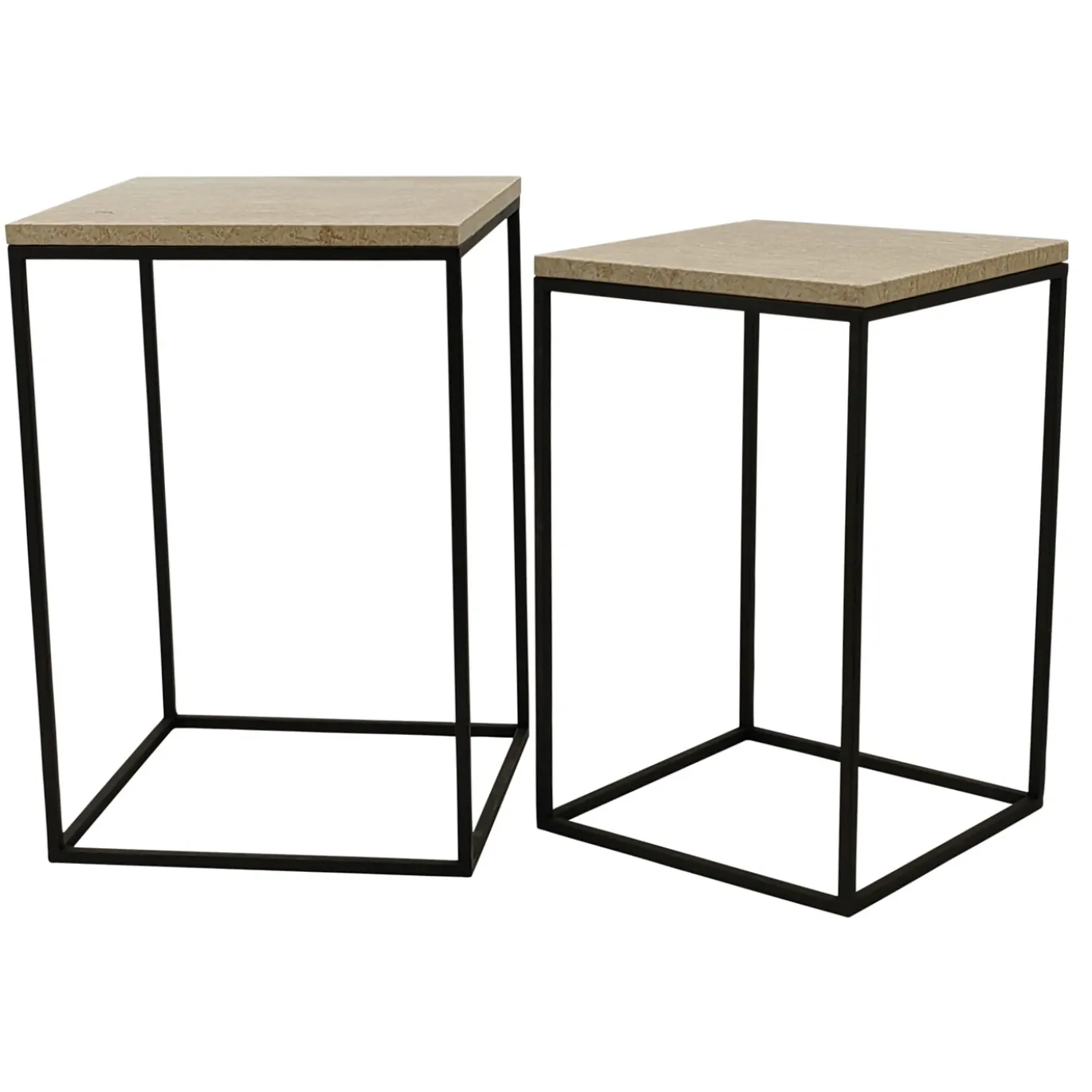 PTMD Bijzettafel Volos Marmer Beige Set van 2