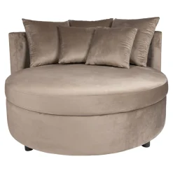 PTMD Fauteuil Fayen Velvet Sand Half Rond