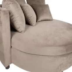 PTMD Fauteuil Fayen Velvet Sand Half Rond