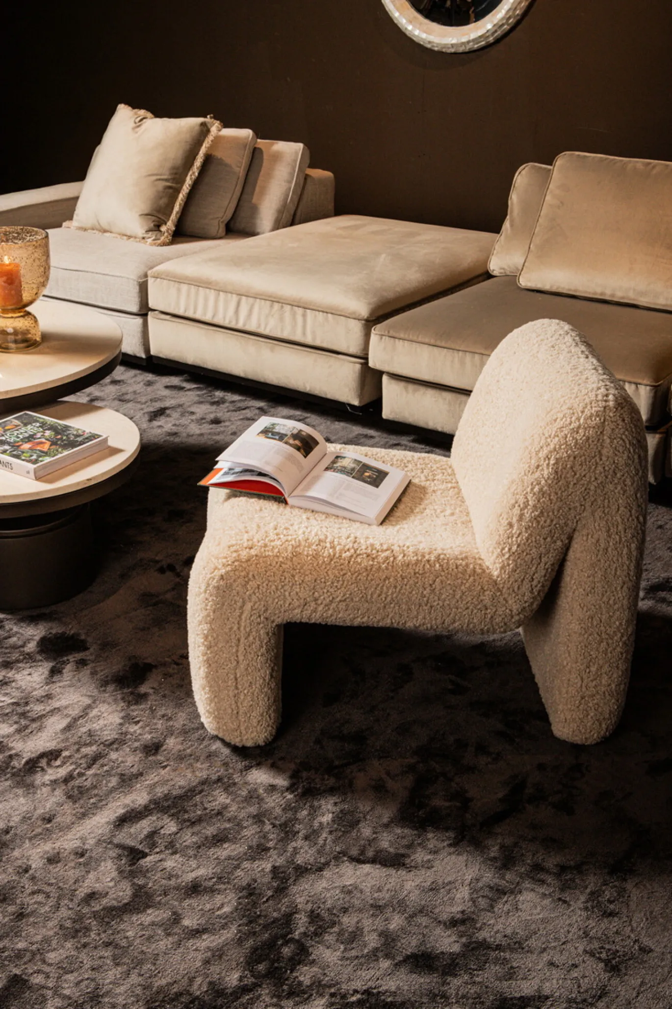 PTMD Fauteuil Oslo Teddy Beige