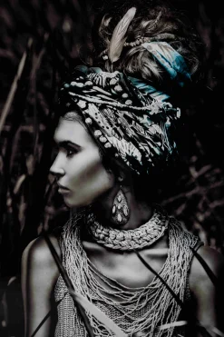 PTMD Glasschilderij Melani Black & White Woman