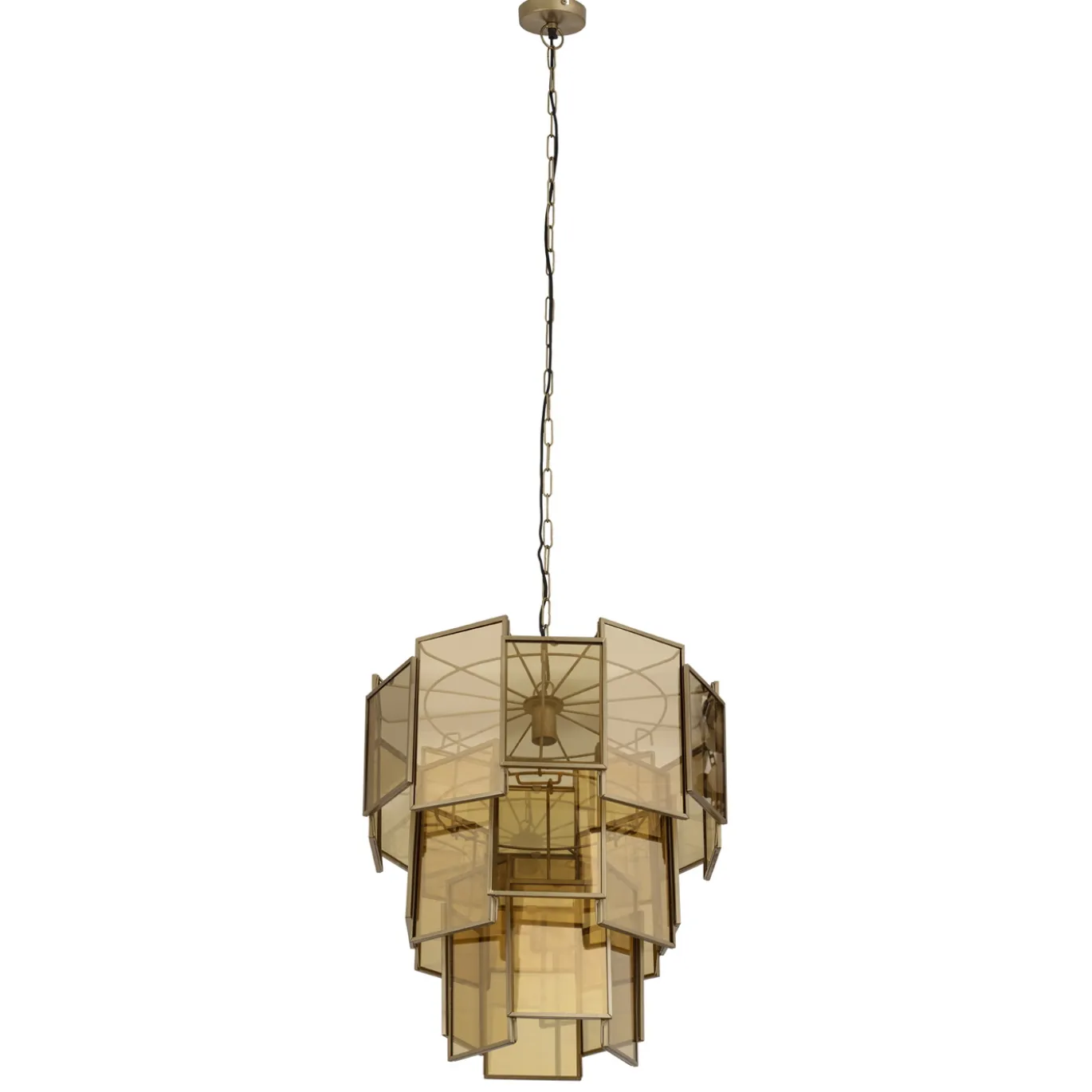 PTMD Hanglamp Loucas Brass Glas L