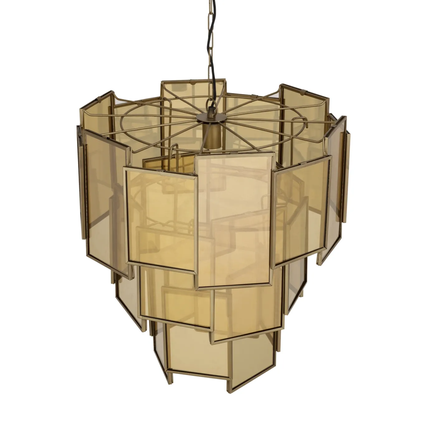 PTMD Hanglamp Loucas Brass Glas L