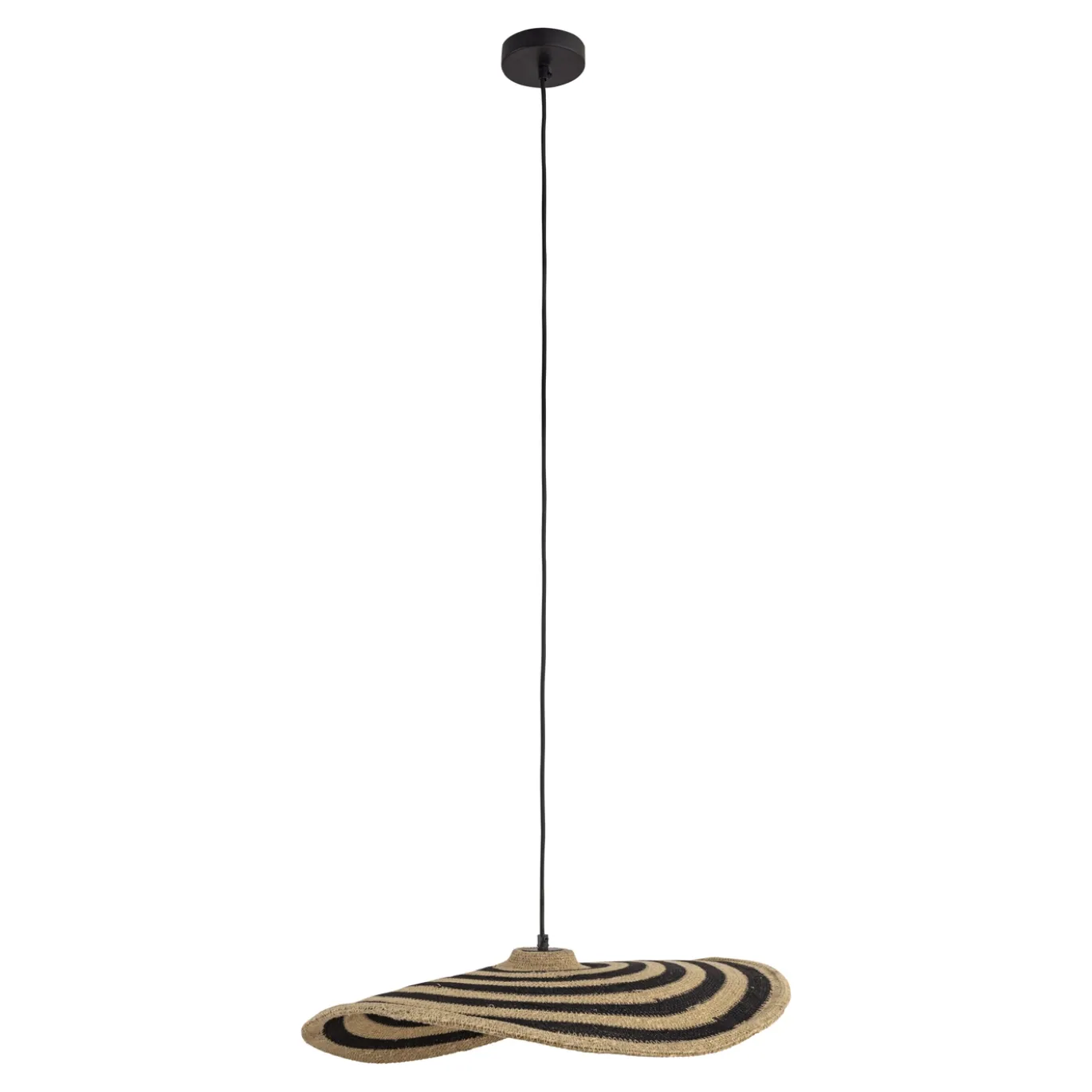 PTMD Hanglamp Loulou Zeegras Naturel/Zwart Wavy S