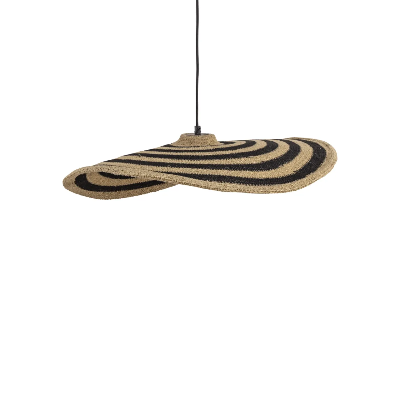 PTMD Hanglamp Loulou Zeegras Naturel/Zwart Wavy S